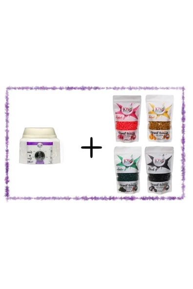 JOYWAX Kalıp Ağda,konserve Ağda Ve Granül Ağda Isıtıcı Kazan Ve Granül Soyulabilir Sir Ağda 250 gr 4 Çeşit