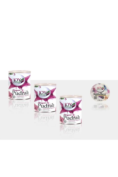 JOYWAX Joy Wax 3 Adet Konserve Sir Agda Titanyum Pudralı 800ml+25mt Ağda Bezi