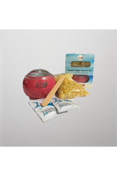 JOYWAX Joy Wax Granül Boncuk Ağda Isıtıcı Set Naturel Kalıp Ağda Naturel 80ml - 2