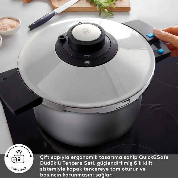 Karaca Quick and Safe İndüksiyon Tabanlı Düdüklü Tencere Seti 6+8 Lt - 7