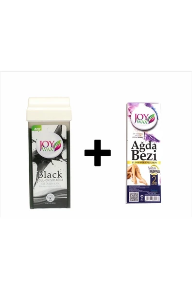 JOYWAX Joy Wax 3 Adet Kartuş Agda Black +125ml Yağ+10mt Bez+30 Numara 3lü Göz Farı - 3