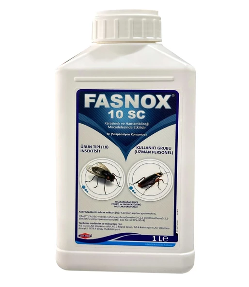 Fasnox 10 SC Kokusuz Haşere Öldürücü Karasinek Hamam Böceği Haşere İlacı 1lt