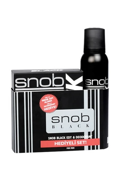 SNOB Orıjınal Black Erkek Parfüm Seti 100ml Edt + 150ml Snop Deodorant Kofre Set
