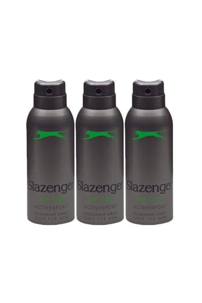 SLAZENGER Deodorant Active Sport Yeşil 150m X 3 Adet