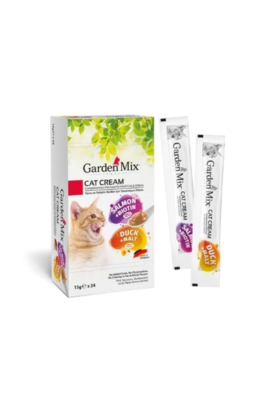 Garden Mix Somonlu Ve Ördekli Sıvı Kedi Ödül Maması 24x15 gr