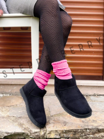 1 Çift Kadın Pembe Slouchy Çorap