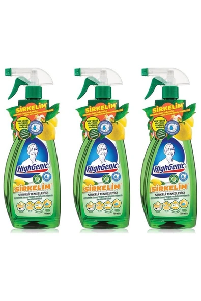 HİGHGENİC Sirkelim Temizleyici 750ml Limon - 3 Adet