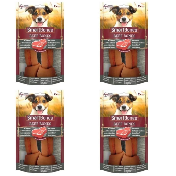 8in1 Smart Bones Biftekli Medium Kemik Köpek Ödülü 2li X 4 ADET - 1