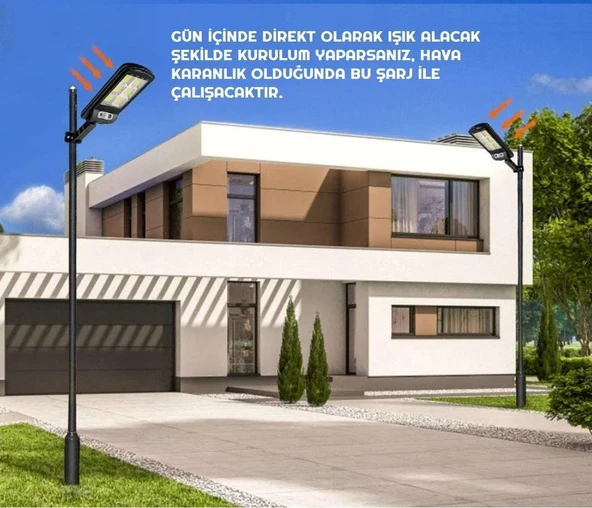 Hareket Sensörlü 3 Modlu Uzaktan Kumandalı 6 Cob Ledli Solar Lamba - 4