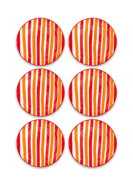 The Mia Joy Pasta Tabağı 6lı Set Kırmızı 19 cm