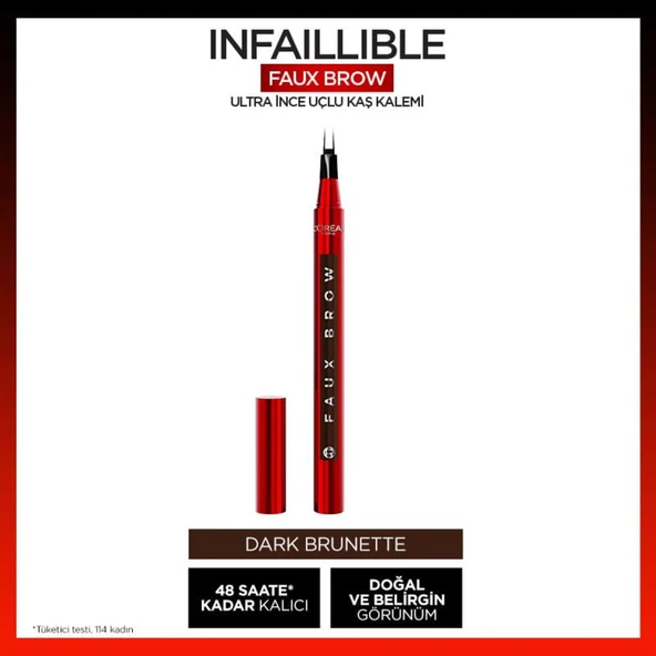 L'Oréal Paris Infaillible Faux Brow Ultra İnce Uçlu Kaş Kalemi - Dark Brunette