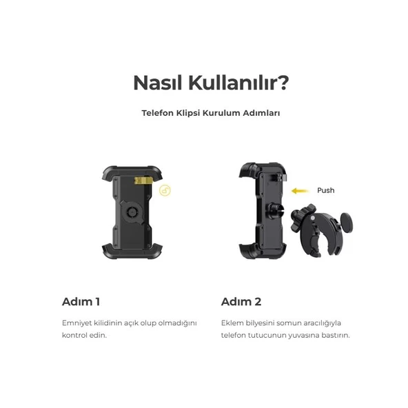 Lamicall Motosiklet ve Bisiklet Telefon Tutucu Hizli Takilir BP07 - Resim 9
