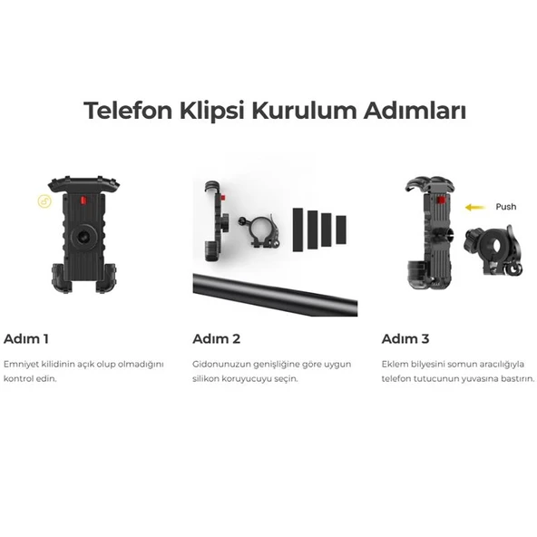 Lamicall Motosiklet ve Bisiklet Telefon Tutucu 360 Derece Döndürülebilir BM02BLACK - 8