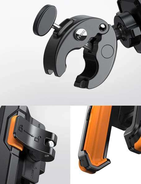 Lamicall Motosiklet ve Bisiklet Telefon Tutucu Kolay Sök Tak BP09O - Resim 5