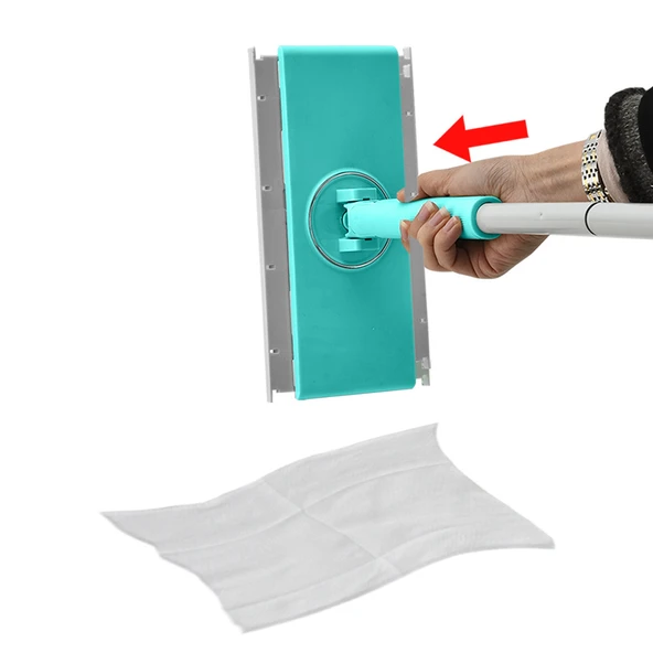 SMARTER ŞİP ŞAK MOP + YER HAVLUSU OTOMATİK EL DEĞMEDEN TÜM BEZLERLE UYUMLU TEMİZLİK SETİ PASPAS - 5