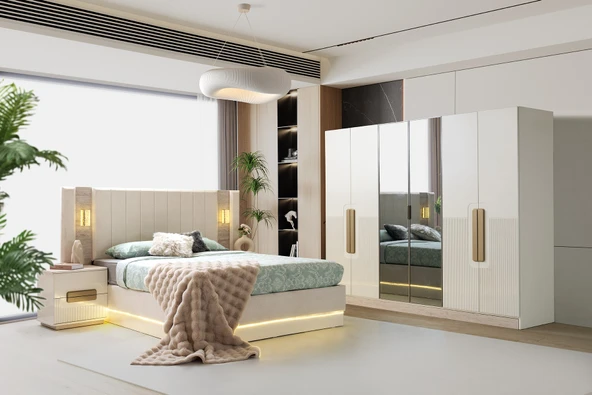 ZEN MDF BAZALI YATAK ODASI TAKIMI ürün görseli 1