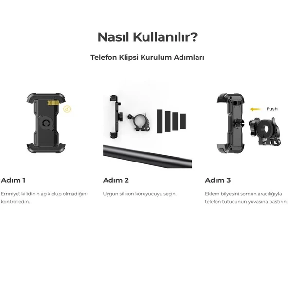 Lamicall Motosiklet ve Bisiklet Telefon Tutucu Ayarlanabilir BP03B - 8
