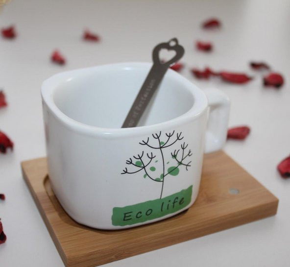 Eco Life Hayat Ağacı Desenli Mıknatıs Kaşık Kahve Fincanı 200 Ml - 2