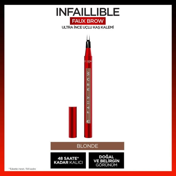 L'Oréal Paris Infaillible Faux Brow Ultra İnce Uçlu Kaş Kalemi - Blonde - 2