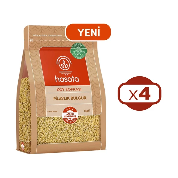 Hasata Köy Sofrası Pilavlık Bulgur 1000 gr x 4 Adet - 1