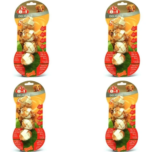 8in1 Delights Bones Köpekler İçin Ağız Bakım Kemiği Çiğneme Topu Small 4 Adet X 4 Adet - 1