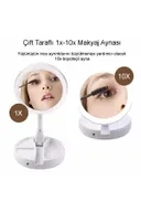 Işıklı Büyüteçli Makyaj Aynası, 10x Büyüteçli 21 Led Işıklı Seyahat Makyaj Aynası, Çift Taraflı Kompakt Ayna, Makyaj Masası ve Seyahat için Işıklı Makyaj Aynası. - 3