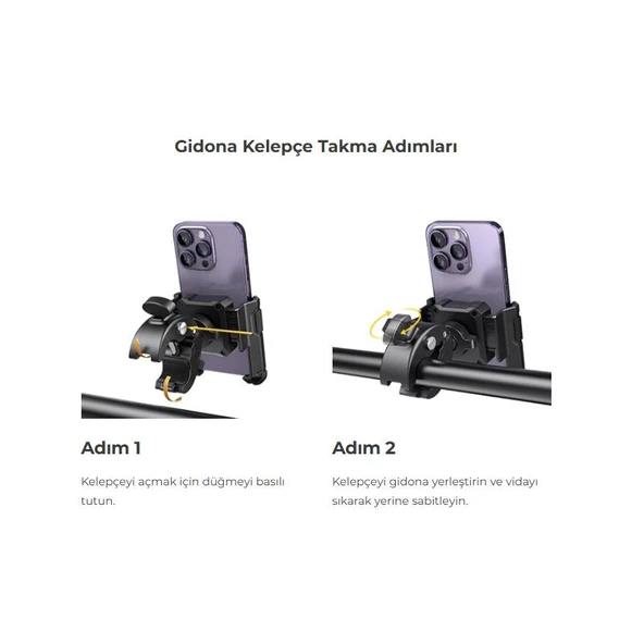 Lamicall Motosiklet ve Bisiklet Telefon Tutucu Kolay Sök Tak BP09O - Resim 9