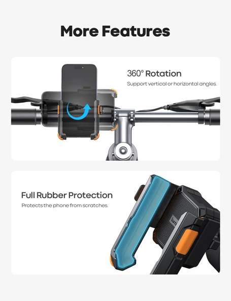 Lamicall Motosiklet ve Bisiklet Telefon Tutucu Kolay Sök Tak BP09O - Resim 7