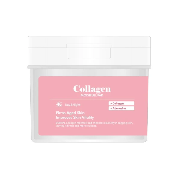 Dermal Collagen Moistfull Pad 120’li – Kolajen İçerikli Nemlendirici ve Cilt Sıkılaştırıcı Tonik Ped 180 ml