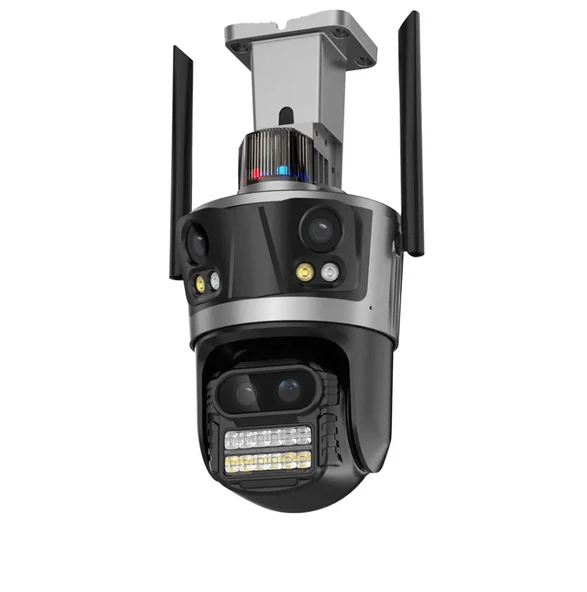 qasul 8K WiFi 16MP Dört Ekran Güvenlik Kamerası CCTV IP Kamera 8X Zoom Otomatik Takip Video Gözetim