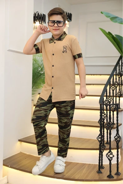 Erkek Çocuk 2'li Takım (Gömlek+Pantolon) 3-12 Yaş 12196 - 10