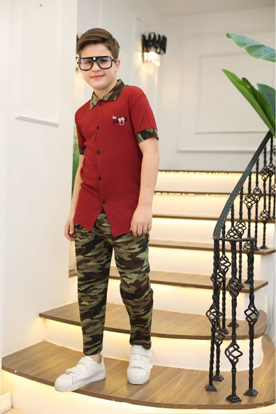 Erkek Çocuk 2'li Takım (Gömlek+Pantolon) 3-12 Yaş 12196 - 8