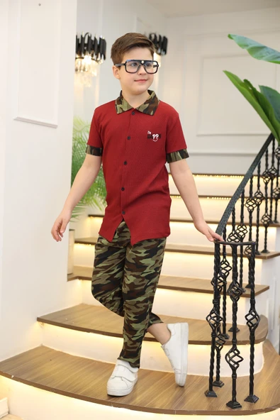 Erkek Çocuk 2'li Takım (Gömlek+Pantolon) 3-12 Yaş 12196 - 5