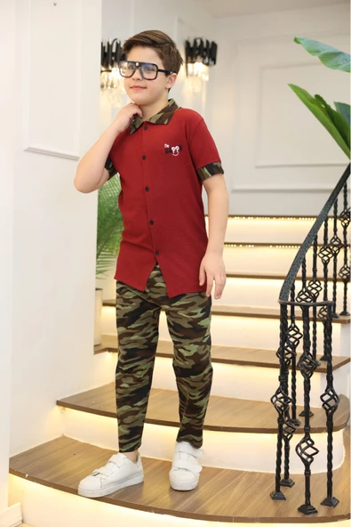 Erkek Çocuk 2'li Takım (Gömlek+Pantolon) 3-12 Yaş 12196 - 7