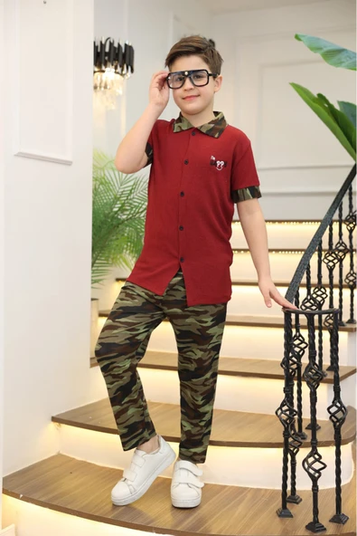 Erkek Çocuk 2'li Takım (Gömlek+Pantolon) 3-12 Yaş 12196 - 2