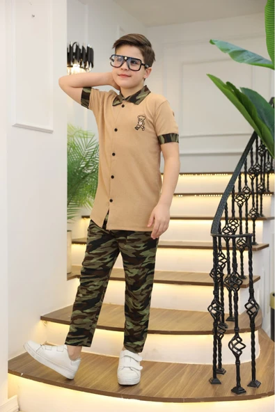 Erkek Çocuk 2'li Takım (Gömlek+Pantolon) 3-12 Yaş 12196 - 9