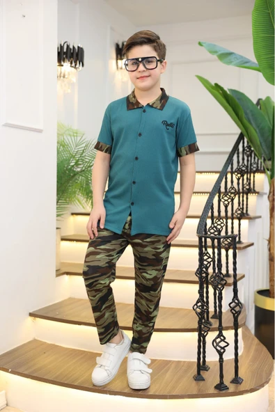 Erkek Çocuk 2'li Takım (Gömlek+Pantolon) 3-12 Yaş 12196 - 3