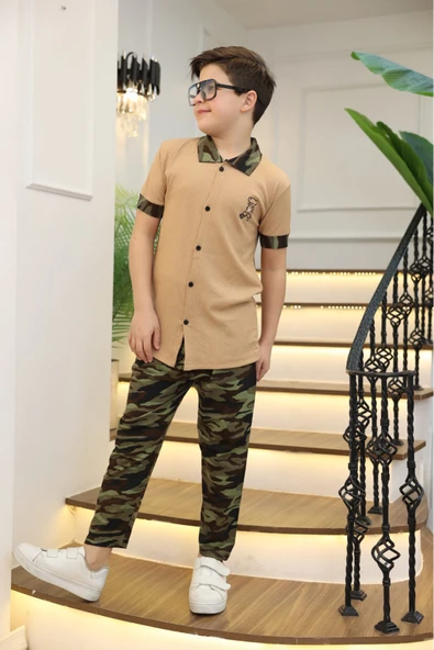 Erkek Çocuk 2'li Takım (Gömlek+Pantolon) 3-12 Yaş 12196 - 11