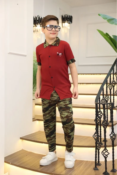 Erkek Çocuk 2'li Takım (Gömlek+Pantolon) 3-12 Yaş 12196 - 6