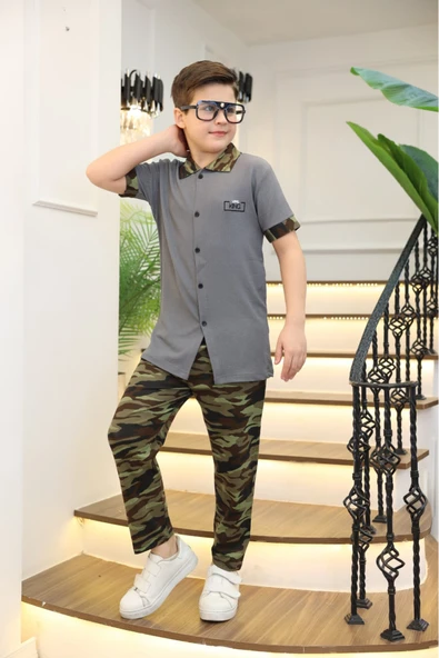 Erkek Çocuk 2'li Takım (Gömlek+Pantolon) 3-12 Yaş 12196 - 4