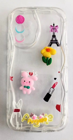 Samsung Galaxy A32 Uyumlu Süslü Objeli Şeffaf Kılıf ürün görseli 1