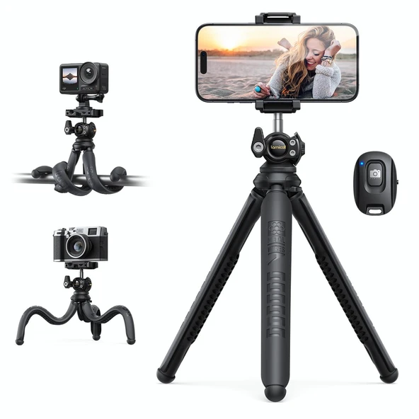 Lamicall Cep Telefonu ve Kamera Uzaktan Kumandali Selfie Çubugu Tripod STTP02