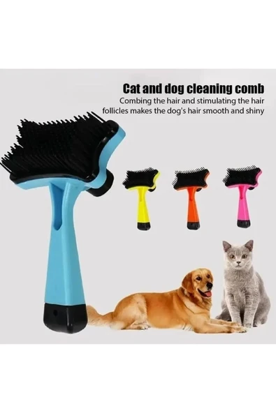 Hs Tarım Temizlenebilen Tuşlu Evcil Hayvan Fırçası Kedi Köpek Tüy Toplayıcı Tarak - 6