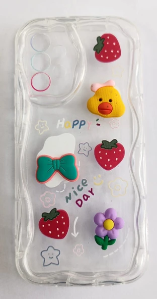 Samsung Galaxy A32 Uyumlu Süslü Objeli Şeffaf Kılıf ürün görseli 1