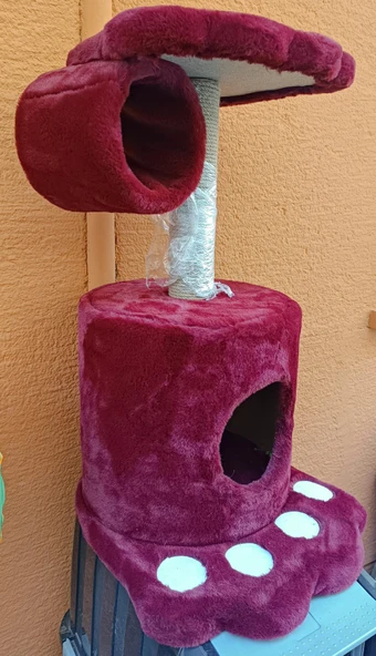 pati şekilli tırmalamalı kedi evi - Resim 3