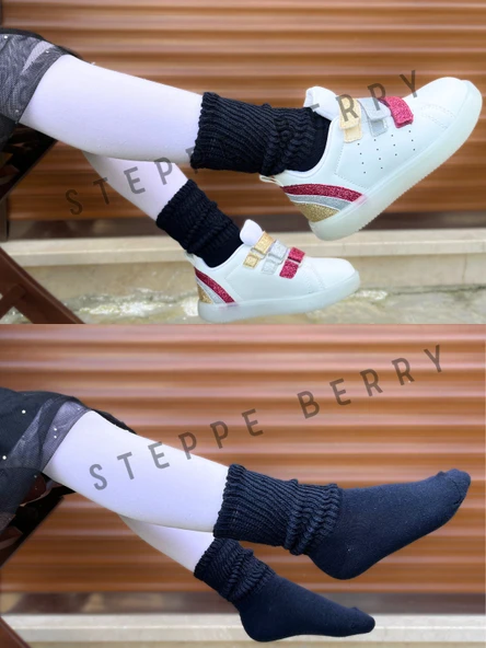 2 Çift Çocuk Lacivert Slouchy Çorap