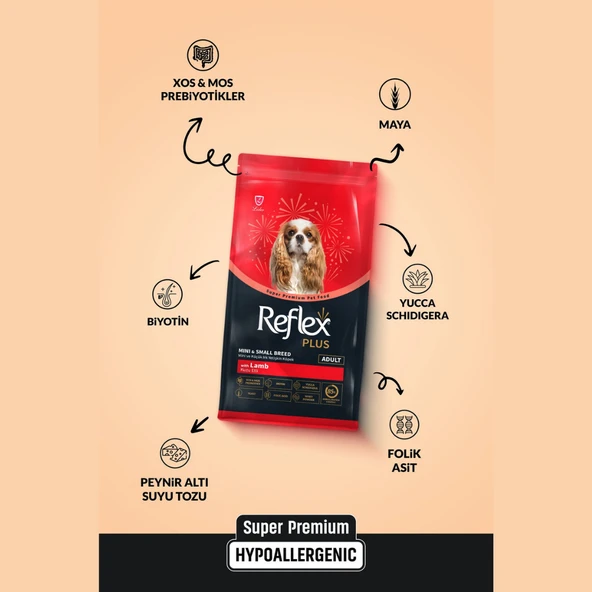 Reflex Plus Kuzu Etli Mini ve Küçük Irk Yetişkin Köpek Maması 3 kg - 2