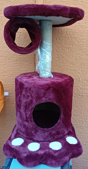 pati şekilli tırmalamalı kedi evi - Resim 5