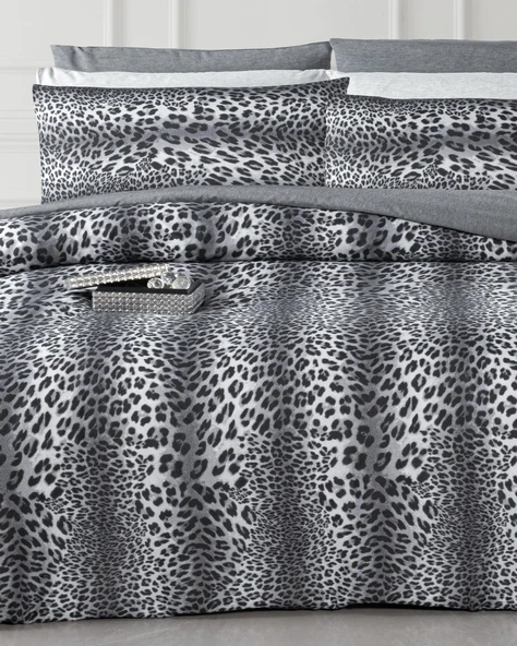 Lastikli Çarşaflı Çift Kişilik Nevresim Takımı Leopar - 5