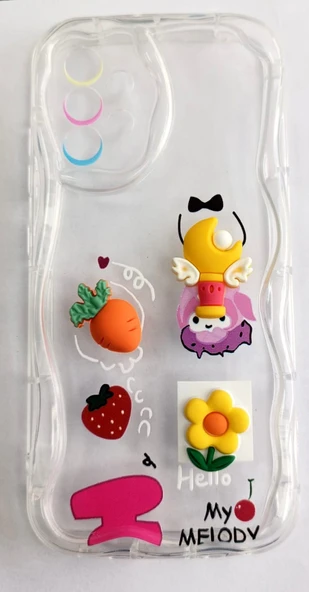 Samsung Galaxy A32 Uyumlu Süslü Objeli Şeffaf Kılıf ürün görseli 1